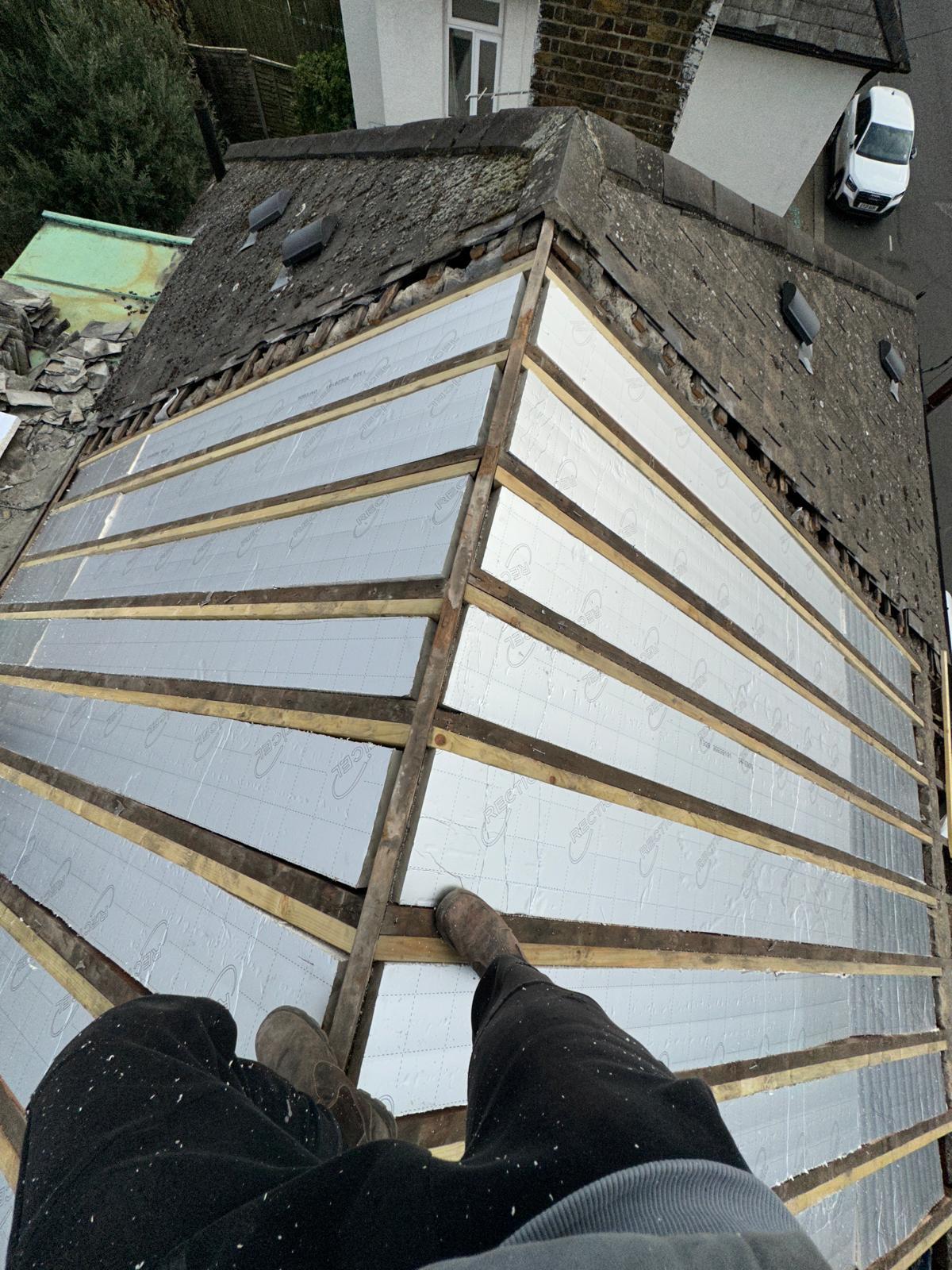 New tiling and skylight on a watertight roof